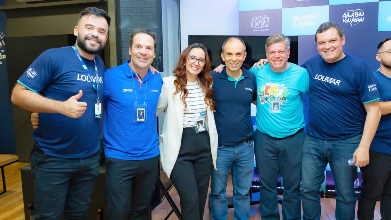 Garon Piceli, Jorbel Griebeler, Julieta Arce, Marcelo Valente, Vagner Santos e Marco Valente, durante evento do Loumar Summit. Foto: Kaká Souza.