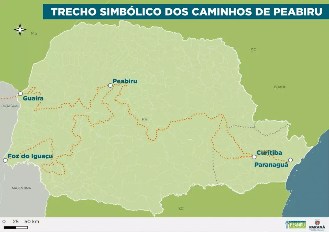 Trecho simbólico da parte paranaense do Caminho do Peabiru.