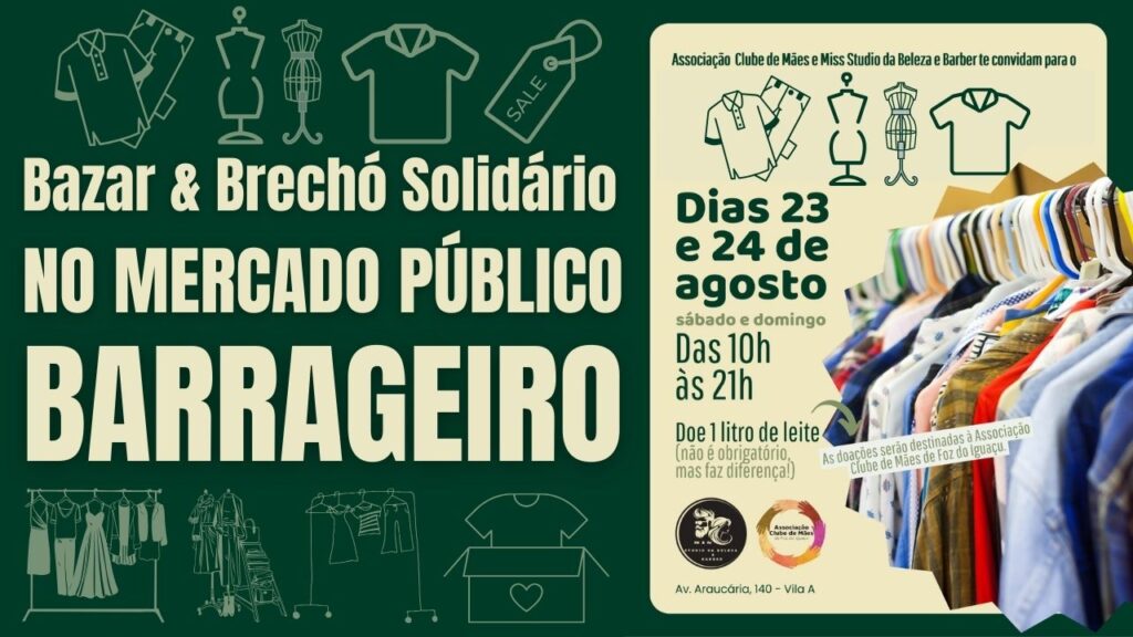 Mercado Público Barrageiro recebe Bazar & Brechó Solidário